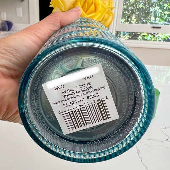 Starbucks 2022 Spring Mermaid Iridescent Holographic Wave  - Plastic Cold Cup - - Picture 7 of 7